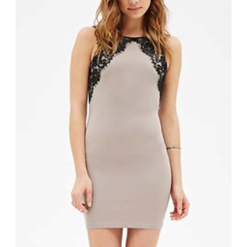 2/$25 Forever 21 Black Lace Dress Bodycon Medium